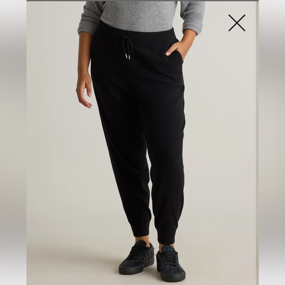 Quince Mongolian Cashmere Sweatpants Black Size Medium - Picture 1 of 11